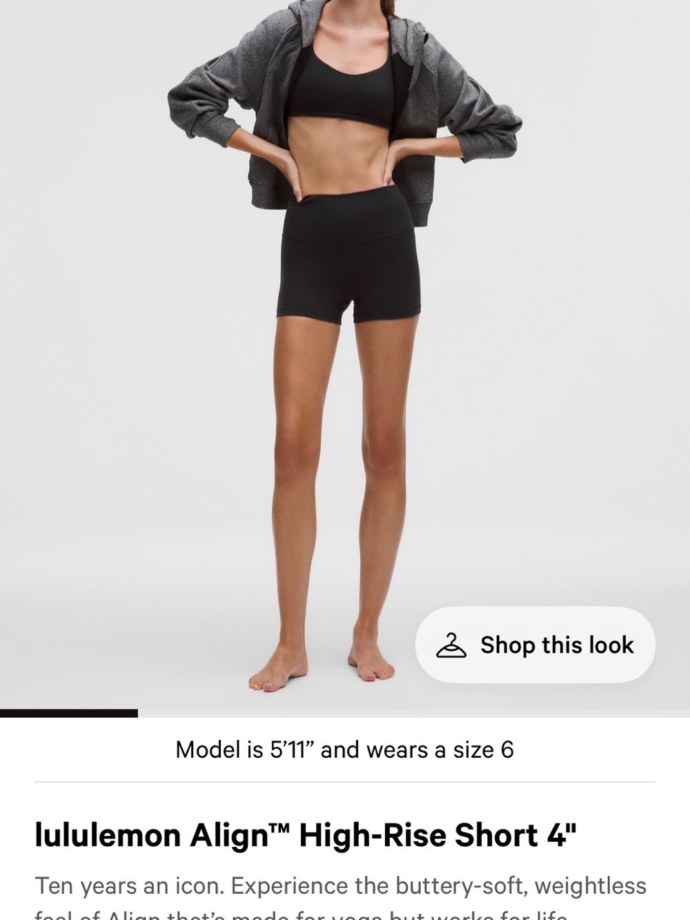lululemon athletica Align™ High-Rise 4" Shorts — Black